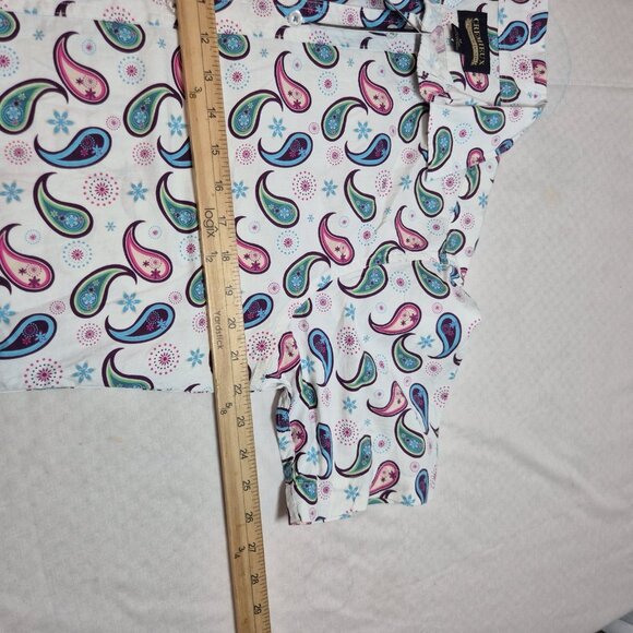 CREMIEUX PREMIUM DENIM Men's Size M Shirt Stretch White Paisley Multi  (57) - Picture 9 of 11